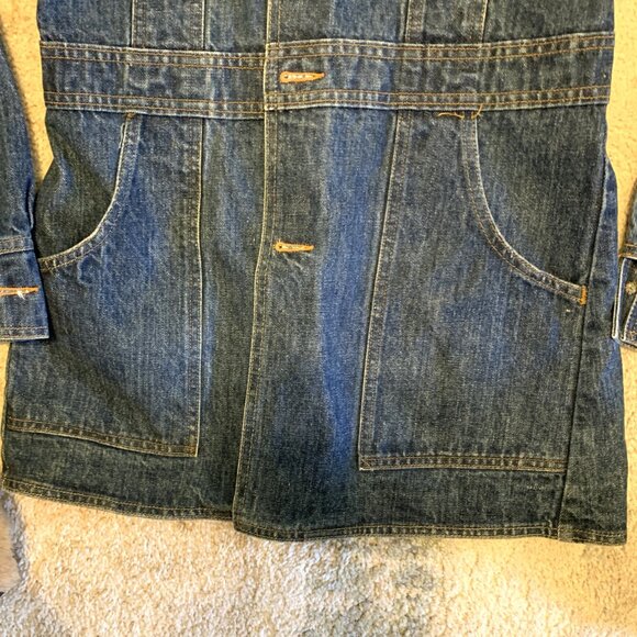 Vintage 1970's Levi's Dark Wash Split Back Denim Jacket Size Small - Picture 4 of 14